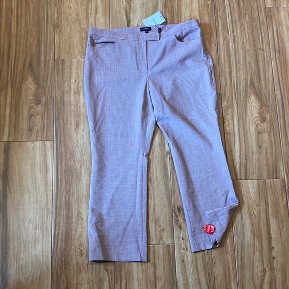 ❤️🤍💙Theory Red Multi Hounds Portland Crop Pant B - Picture 3 of 7